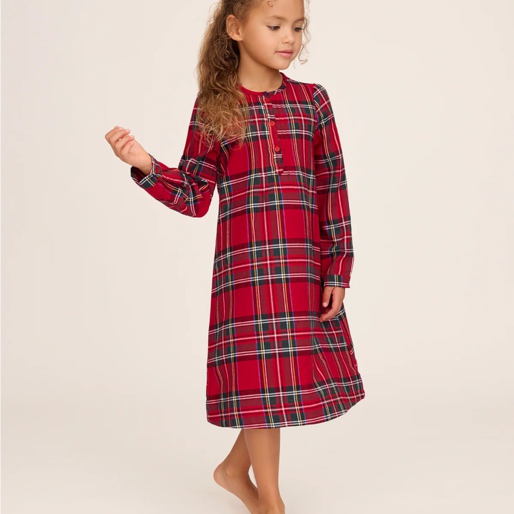 Petite Plume Girl's Brushed Twill Beatrice Nightgown in Imperial Tartan